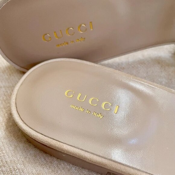 NWT Gucci Sandal Slides in Salvy Green Suede - Size EU 37.5 / US 7.5 - Picture 9 of 16